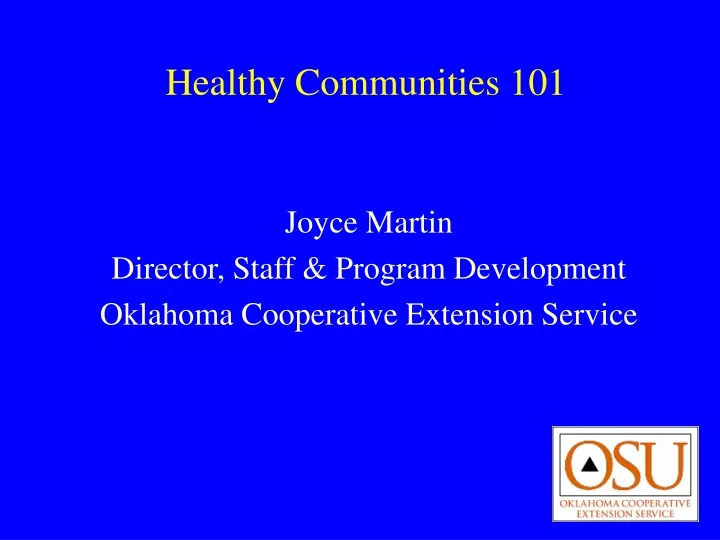 healthy communities 101
