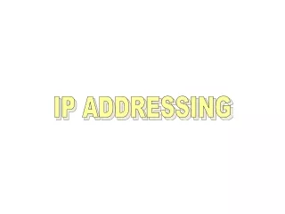 IP ADDRESSING