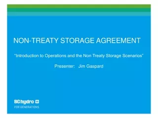 NON-TREATY STORAGE AGREEMENT “Introduction to Operations and the Non Treaty Storage Scenarios”