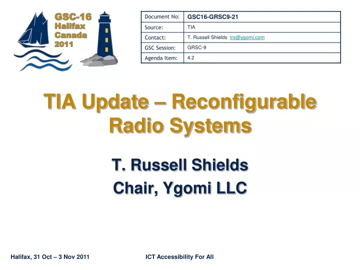 tia update reconfigurable radio systems