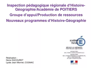 Inspection pédagogique régionale d’Histoire-  Géographie/Académie  de POITIERS