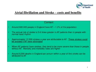 Atrial fibrillation and Stroke – costs and benefits