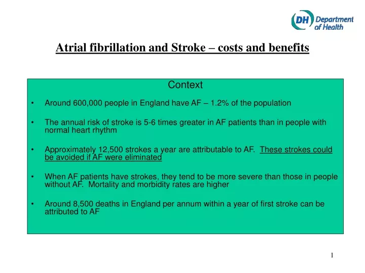 atrial fibrillation and stroke costs and benefits