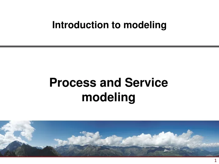 process and service modeling