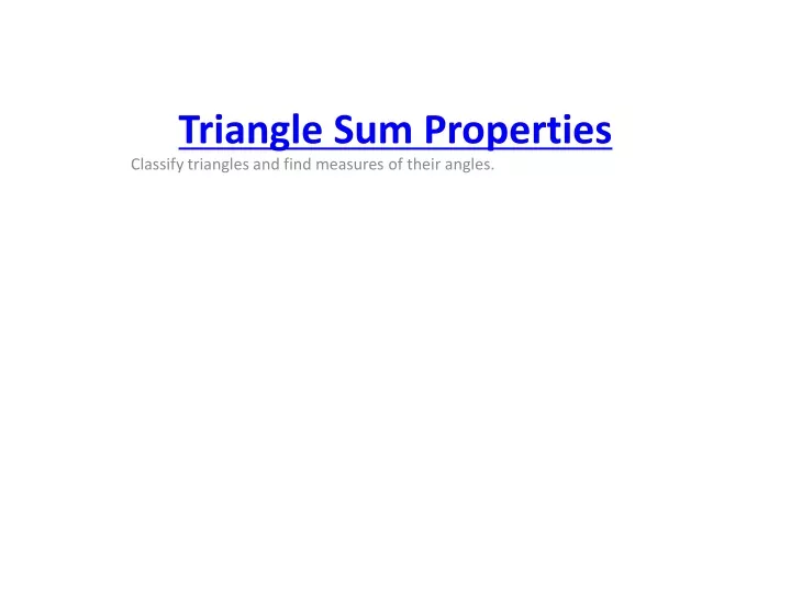 triangle sum properties
