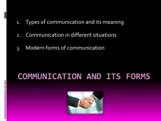 Communication and its forms