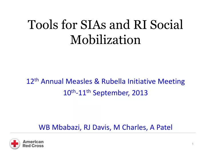 tools for sias and ri social mobilization