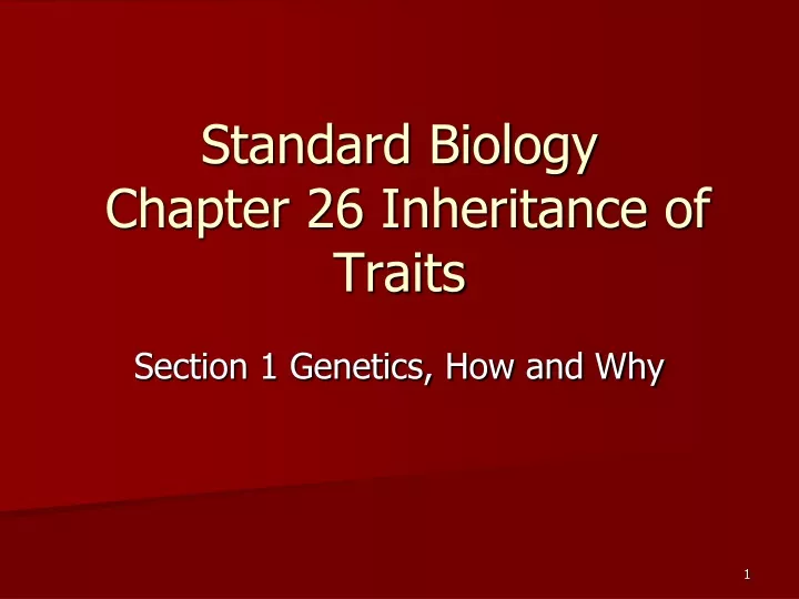 standard biology chapter 26 inheritance of traits