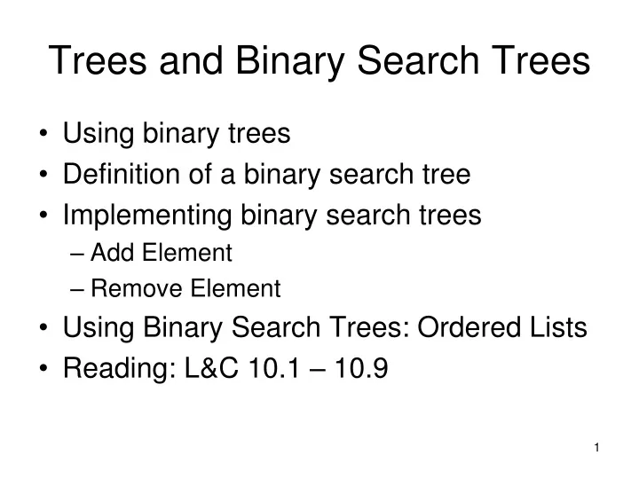 trees and binary search trees