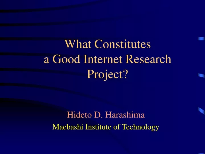 what constitutes a good internet research project