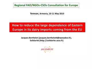 Regional FAO/NGOs-CSOs Consultation for Europe