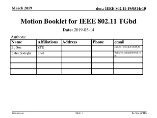 Motion Booklet for IEEE 802.11  TGbd
