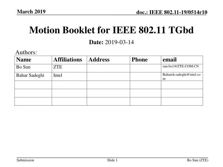 motion booklet for ieee 802 11 tgbd