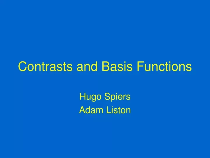 contrasts and basis functions