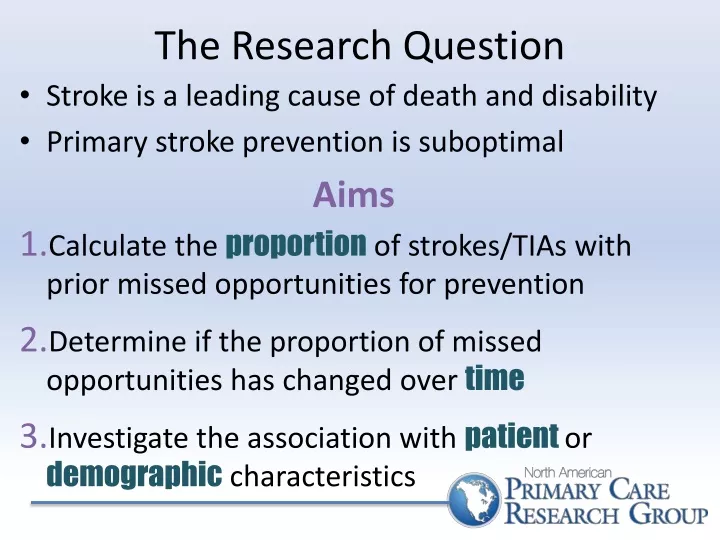 the research question