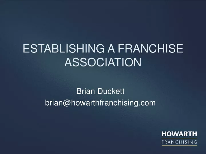 establishing a franchise association