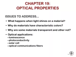 CHAPTER 19: OPTICAL PROPERTIES