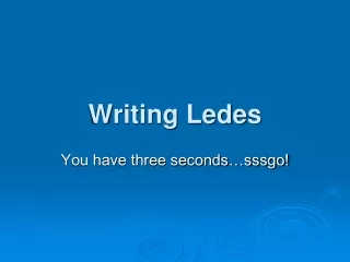 Writing Ledes