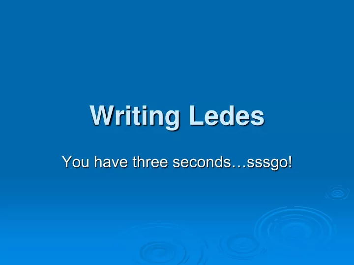 writing ledes