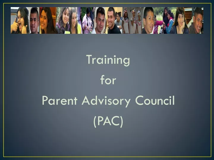 training for parent advisory council pac
