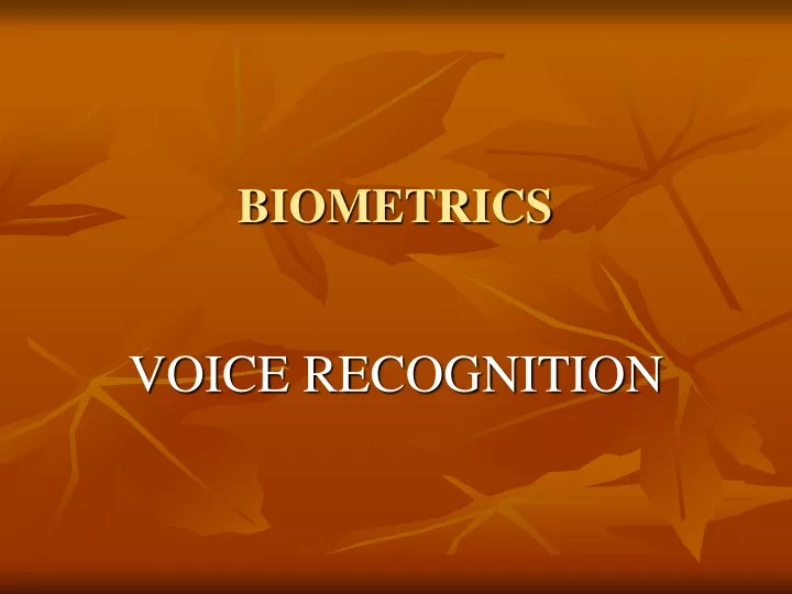 biometrics