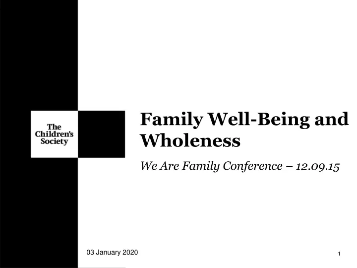 we are family conference 12 09 15