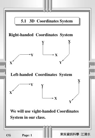 5.1   3D  Coordinates System