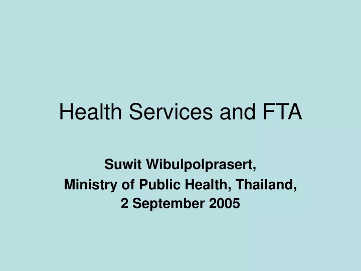 health services and fta