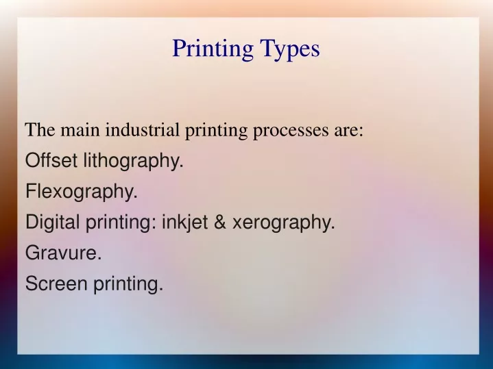 printing types