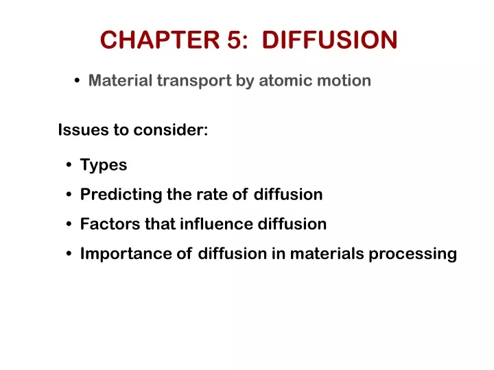 chapter 5 diffusion