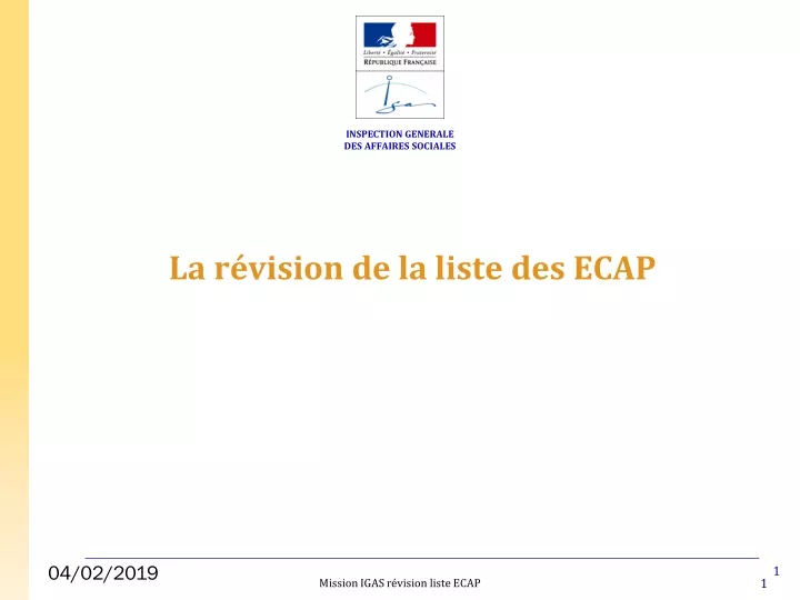 l a r vision de la liste des ecap