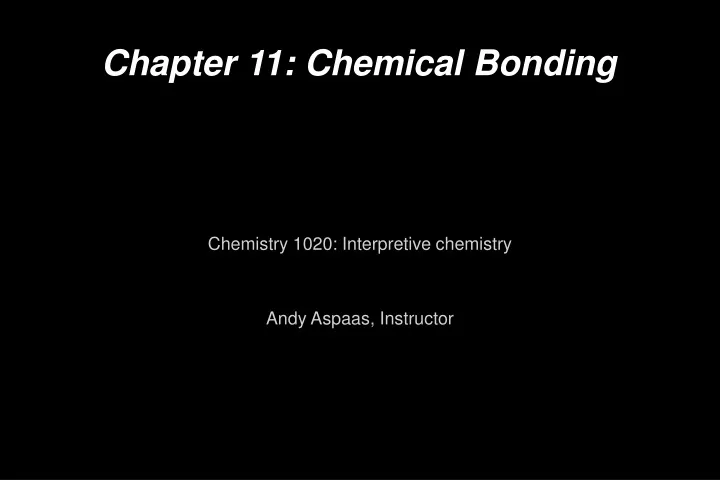 chapter 11 chemical bonding