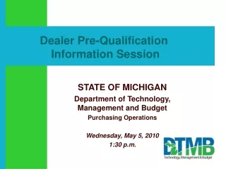 Dealer Pre-Qualification  Information Session