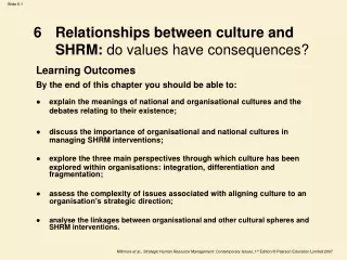 Relationships between culture and SHRM:  do values have consequences?