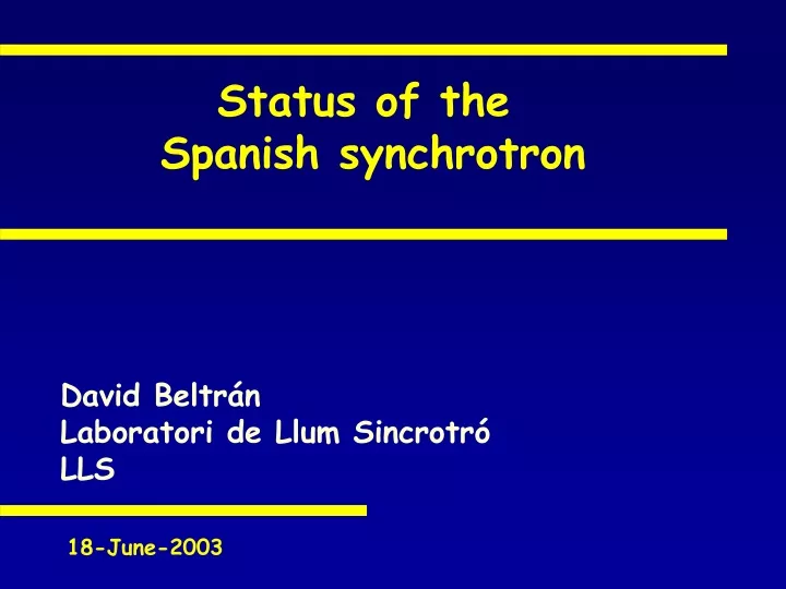 status of the spanish synchrotron