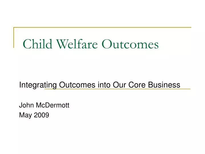 child welfare outcomes