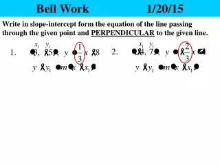 Bell Work			1/20/15