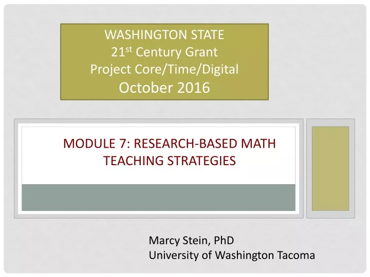 module 7 research based math teaching strategies