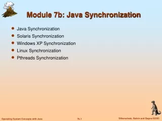Module 7b: Java Synchronization