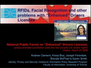 National Public Forum on “Enhanced” Drivers Licences,