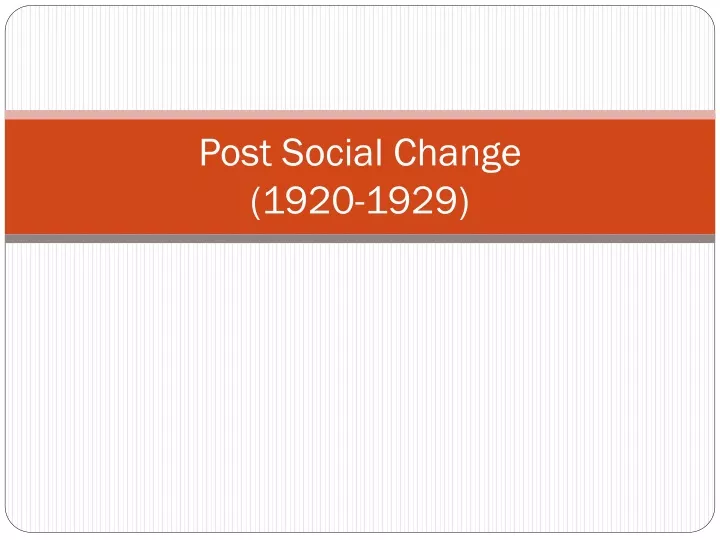 post social change 1920 1929