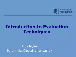 Introduction to Evaluation Techniques