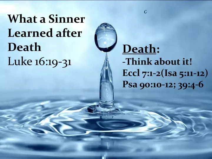 what a sinner learned after death luke 16 19 31