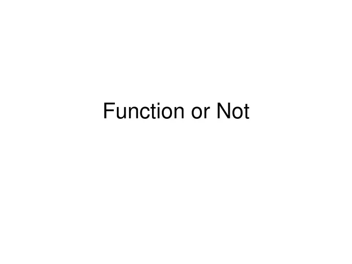 function or not