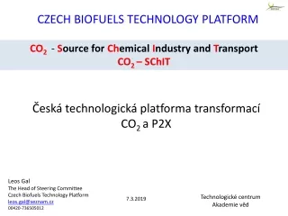 CZECH BIOFUELS TECHNOLOGY PLATFORM