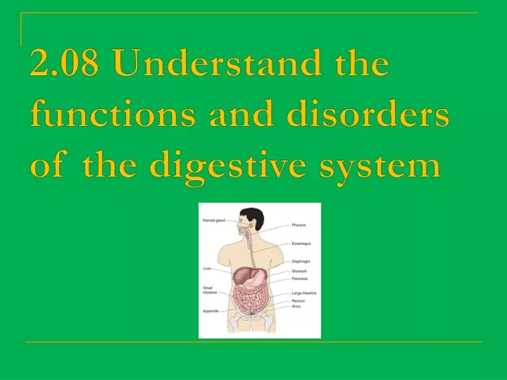 2 08 understand the functions and disorders of the digestive system