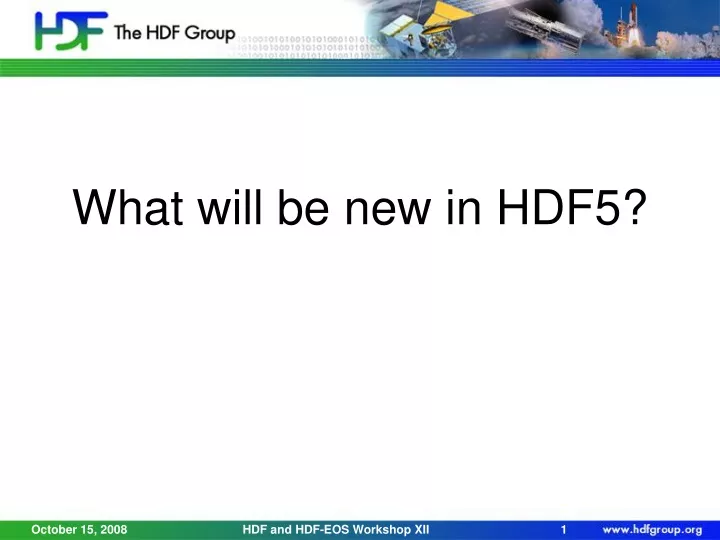 what will be new in hdf5