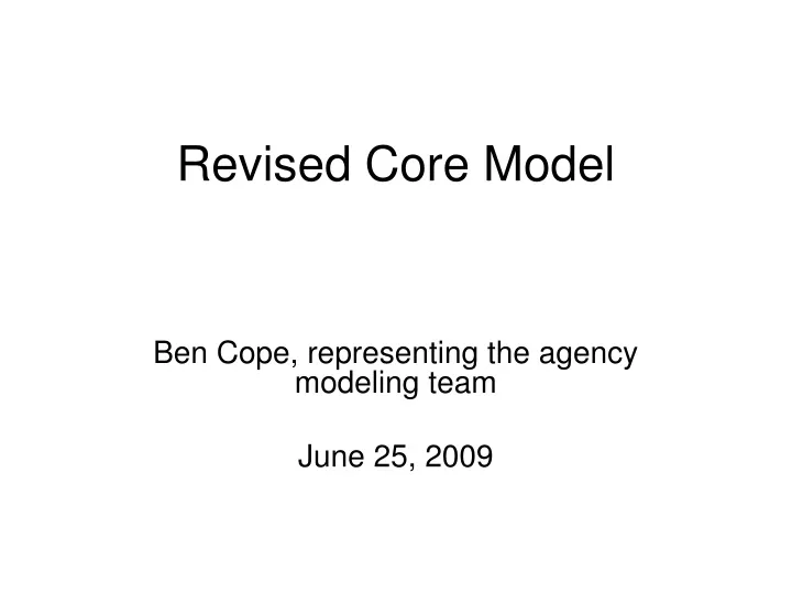 revised core model
