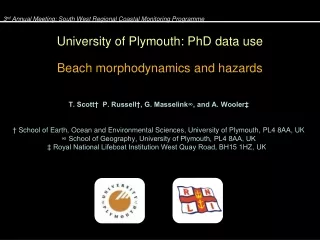 University of Plymouth: PhD data use Beach morphodynamics and hazards