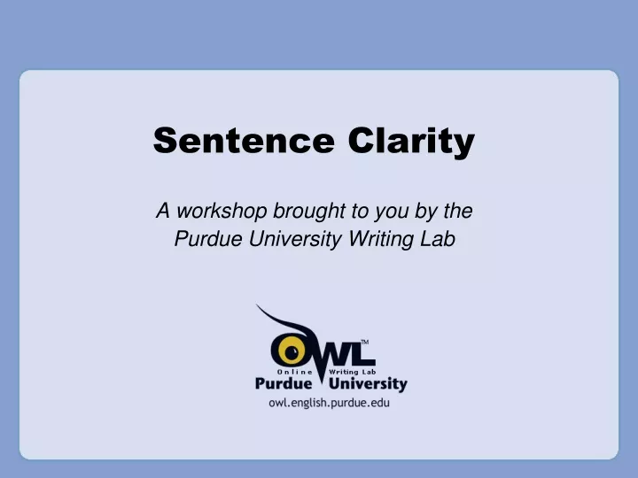 sentence clarity